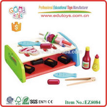 Child Wood Play Kitchen Set Toy Bbg Grill